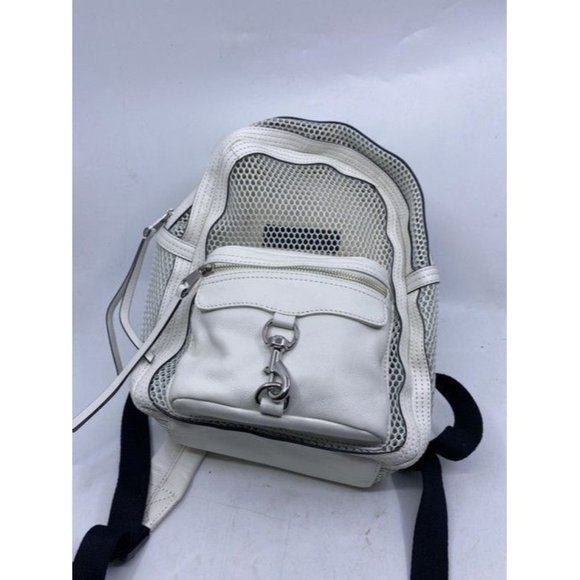 Rebecca Minkoff Net Mini Mab White Leather Backpack - Picture 2 of 11